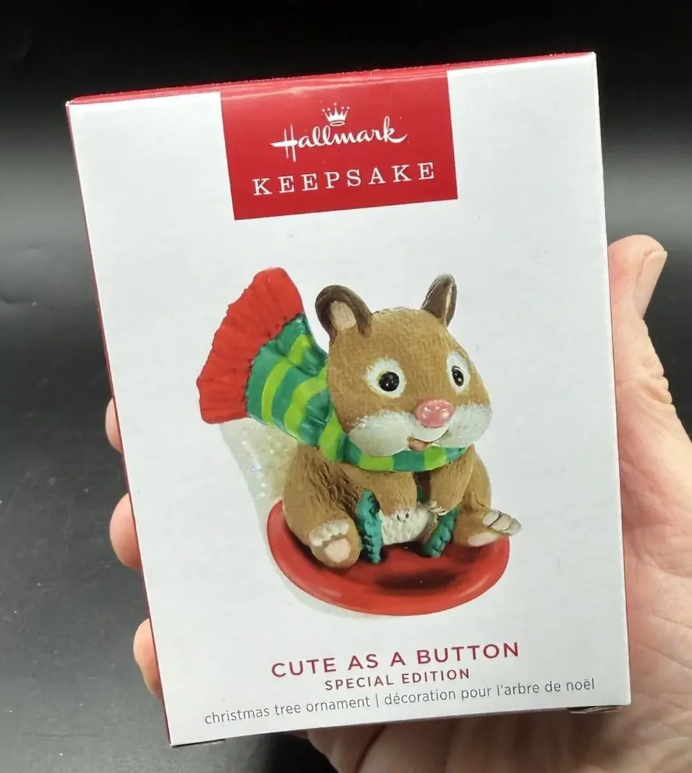 Rare Hallmark Keepsake Ornament Cute as a Button Speical Limited Edition New 44D
